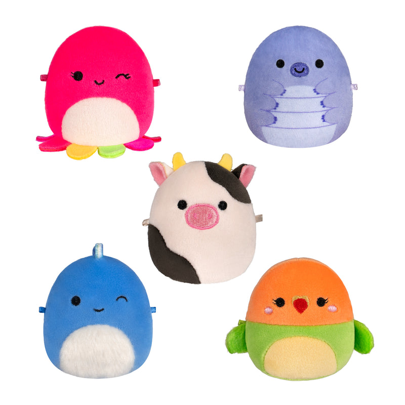 Micromallows 5-Pack - Tew el Oso de Agua, Connor la Vaca, Plath el Pájaro Amor, Brody el Dinosaurio, Lasla el Pulpo