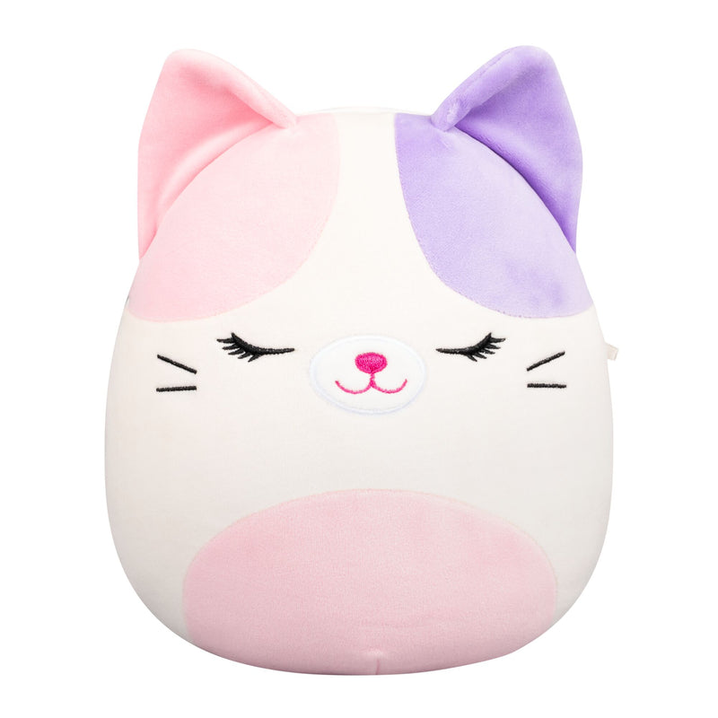 Gato calico rosa y morado de 8 pulgadas, Nell