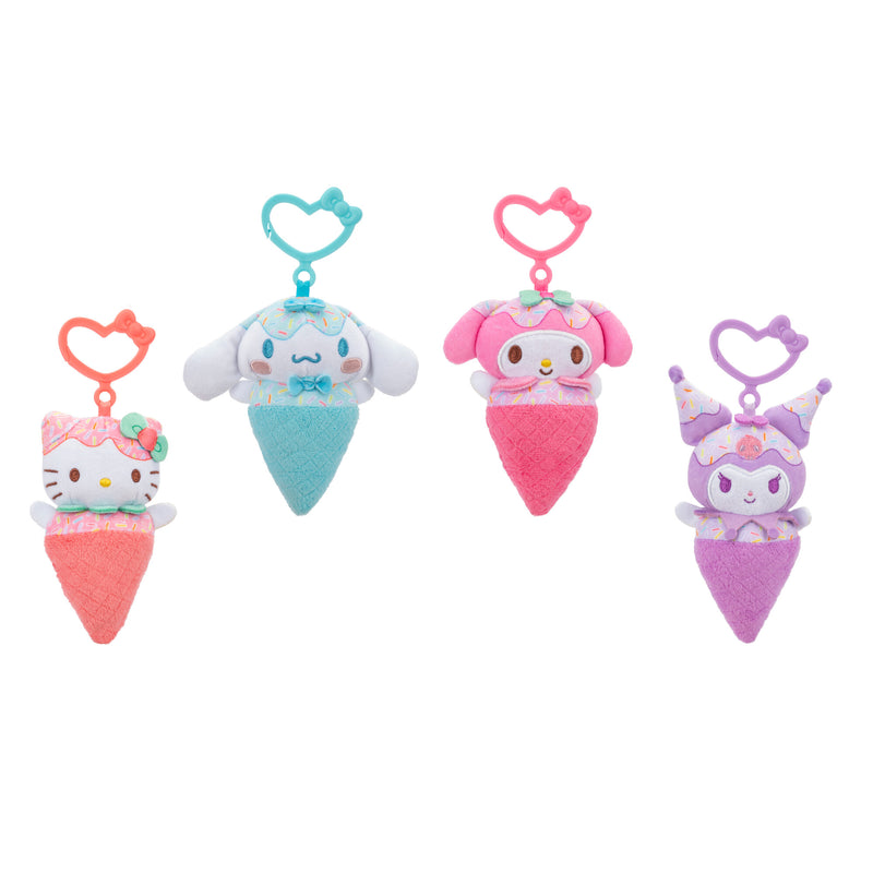 Juguete abrazable con clip de helado de 4 piezas de Hello Kitty y amigos