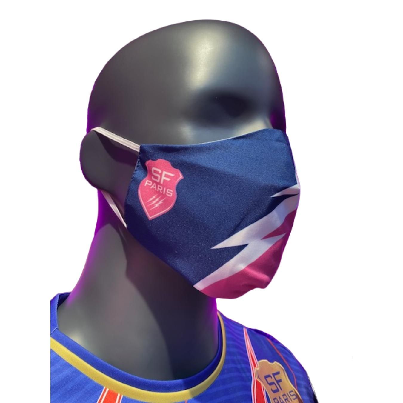 Masque Stade Français Paris Logo bleu et rose
