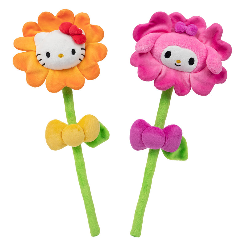 ¡Hola Kitty y Amigos 2-Pack de Flores de Peluche de 14 pulgadas - Hola Kitty y My Melody