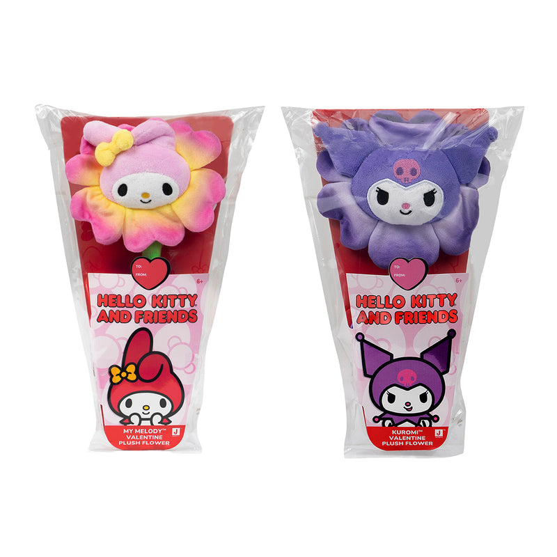¡Hola Kitty y Amigos 2-Pack de Flores de Tamaño 14 pulgadas - My Melody y Kuromi
