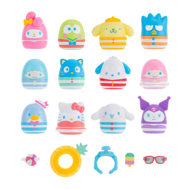 ¡Haz un gran impacto con los Squish-a-longs de Hello Kitty y sus Amigos en Fiesta de Piscina!