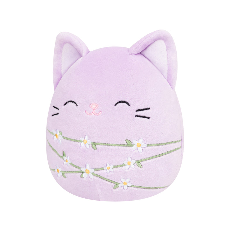 8 pulgadas Mak, el gato lavanda envuelto con tallos de flores