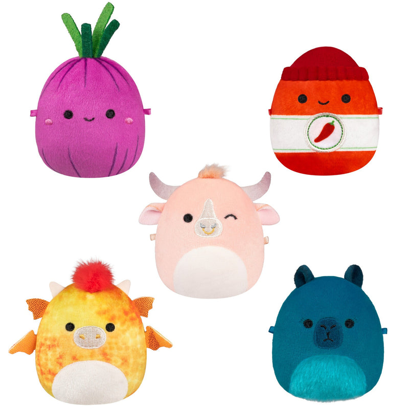 Juego de 5 Micromallows - Howland Toro, Dieric Dragón, Azizbek Cebolla, Cyril Capybara, Illia Sriracha