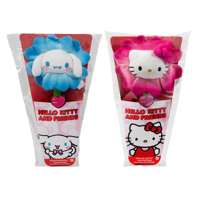 ¡Hola Kitty y sus Amigos 2-Pack de Flores de Peluche de 14 pulgadas - Hello Kitty y Cinnamoroll