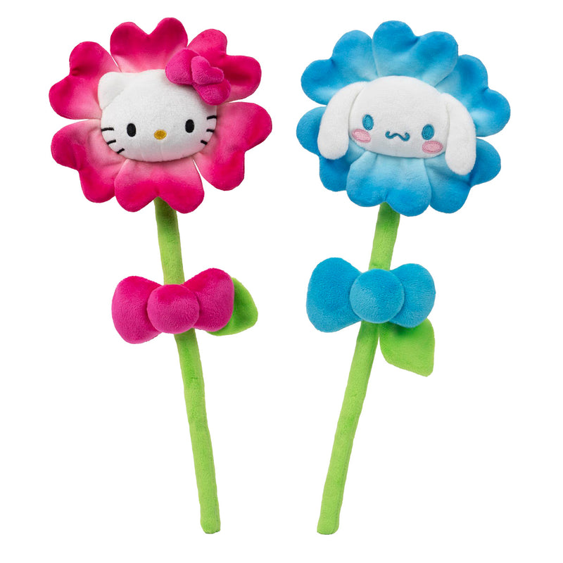 ¡Hola Kitty y Amigos 2-Pack de Flores de Peluche de 14 pulgadas - Hola Kitty y Cinnamoroll