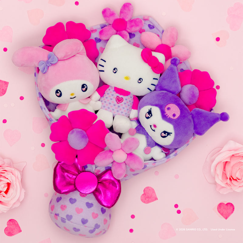 Arreglo de peluche de 12 pulgadas de Hello Kitty y Amigos, especial para San Valentín