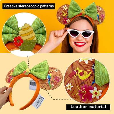 Headband Disney-2024 Minnie Ears Hawaii Enchanted Tiki Room Dole Whip Birds-image