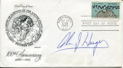 Alan Heeger 2000 Nobel Prize Chemistry Conductive Polymer Signed Autograph FDC-image