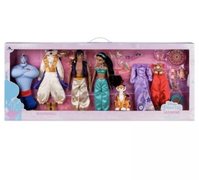 Disney Parks Aladdin Classic Doll Gift Set Deluxe Jasmine Genie Princess Figure-image