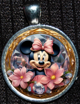 Minnie Mouse Walt Disney World Disneyland Silver Jewelry Pendant Necklace-image