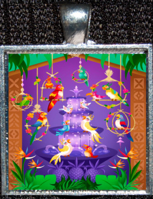 Enchanted Tiki Room Adventureland Disneyland Disney WDW Silver Pendant Necklace-image