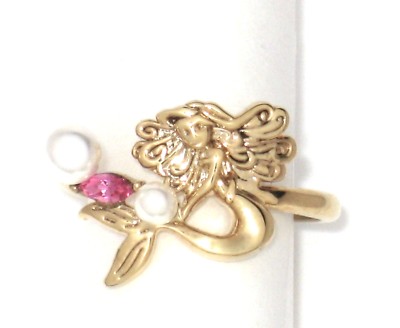Arribas Disney Ring✿ Ariel Little Mermaid Made with Crystal from Swarovski Sz 9-image