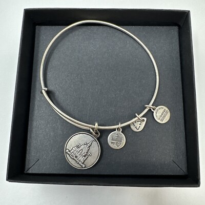 Disney Parks WALT DISNEY WORLD ALEX AND ANI SILVER Magic Kingdom Bracelet w/box-image