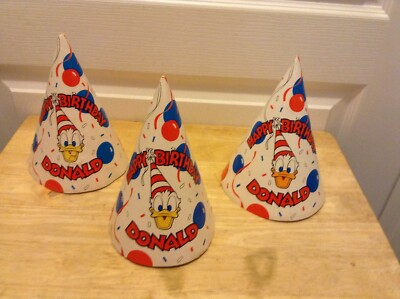 3 Birthday Hats from DONALD DUCK'S BIRTHDAY PARADE at WDW 1984-image