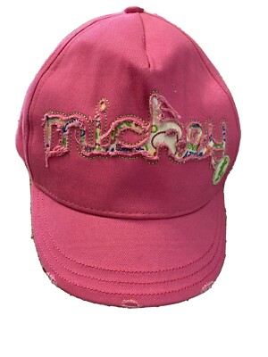 Walt Disney World Pink Mickey Distressed Baseball Cap Adjustable-image