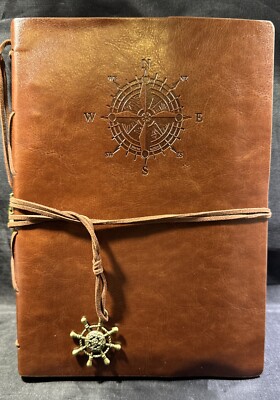 PU Leather Writing Journal Notebook 9”x6” Classic Spiral Bound Notebook Nautical-image