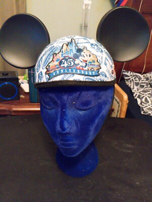 Lot of 2 Walt Disney World Mickey Mouse Ears Felt Hat 45 Anniversary See pics-image
