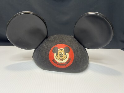 Vintage Mickey Mouse Ears Felt with Plastic Ears  Walt Disney World  Very Old-image