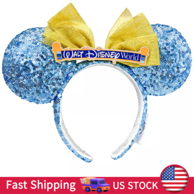 Disney. Parks Cinderella Minnie  2025 Mouse Blue US Ears Headband Disneyland New-image