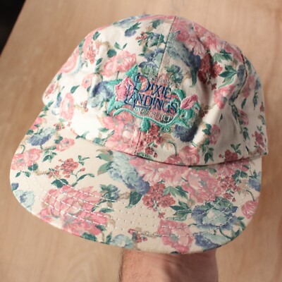 vtg 90s usa WALT DISNEY WORLD Dixie Landings Resort floral baseball hat OSFA tag-image
