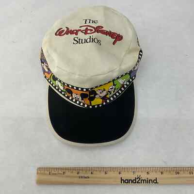 Vintage 1980s Walt Disney World Studios Mickey White Painters Cap Adult Sized-image