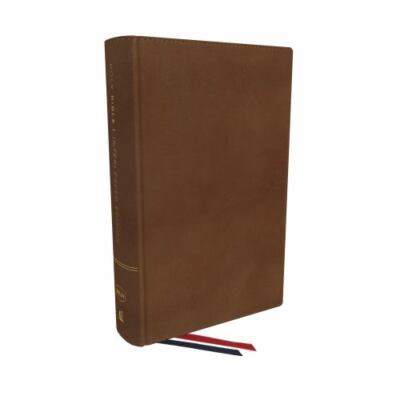 NKJV, Interleaved Bible, Journal Edition, Genuine Leather, Brown, Red Letter, Co-image
