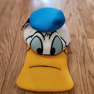 Vintage Disney Parks Donald Duck Face Hat Cap Adult Size Polyester Costume Hat-image