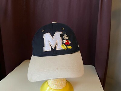 Vintage Mickey Mouse M Walt Disney World Parks Hat Cap Strapback Blue-image