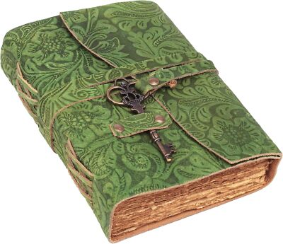 Leather Journal - Antique Handmade Deckle Edge Vintage Paper Leather Bound Journ-image