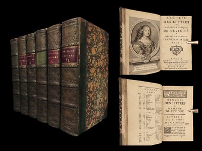 1734 Marie of Sevigne FAMOUS Letters French Society Salons Beautiful 6v SET-image