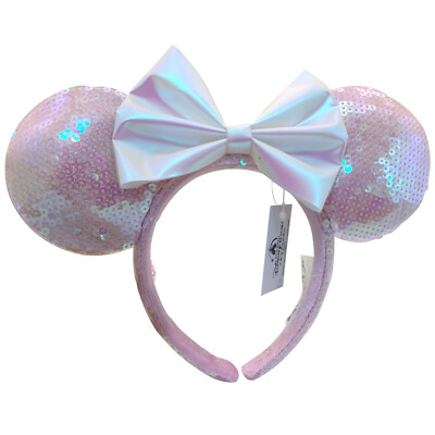 Disney Parks Edition Pink Bow Headband Anniversary Minnie Mouse Sequins Ears-image
