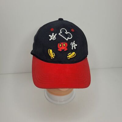 Vintage Walt Disney World Micky red black adjustable hat unisex-image