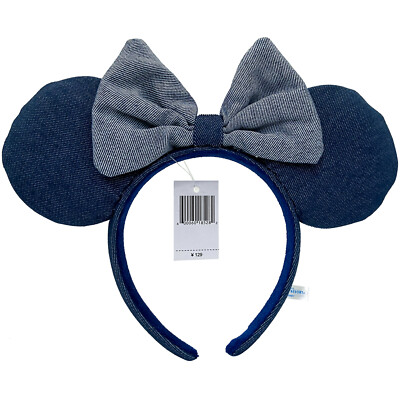 Stripe Mickey Ears Blue Denim Minnie Mouse DisneyヽParks Resort Store Headband ヽ-image