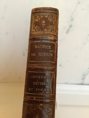 Antique Leather Front 1907 Maurice De Guerin Journal Lettres Et Poemes-image