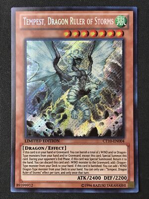 Yugioh CT10-EN004 Tempest, Dragon Ruler of Storms Limited Edition Secret Rare LP-image