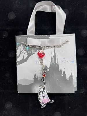 Disney Park Necklace Kingdoms Castle Painting the Roses Red  *14K .925 Silver-image