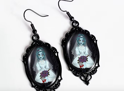 NEW CONSTANCE HATCHAWAY BRIDE HAUNTED MANSION EARRING JEWELRY WALT DISNEY WORLD-image