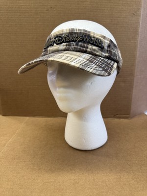 Walt Disney World Mickey Mouse Silhouette Adult Beige Plaid Hook Loop Visor Hat-image