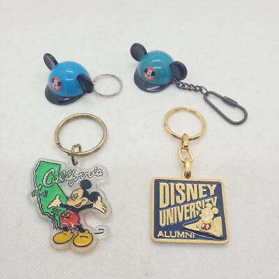 RARE Vintage Mickey Mouse Club Hat Keychain Disneyland California University Lot-image
