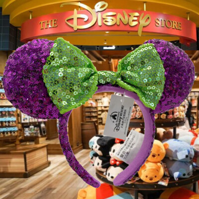 Minnie Ears Disney-World Purple Sequins Limited Party Headband Birthday Gift-image