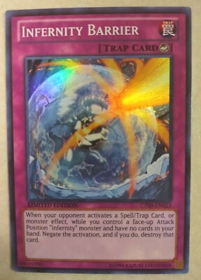 1996 Yu-Gi-Oh! INFERNITY BARRIER [TRAP CARD] Limited Ed. HOLO WHITE CT09-EN023-image