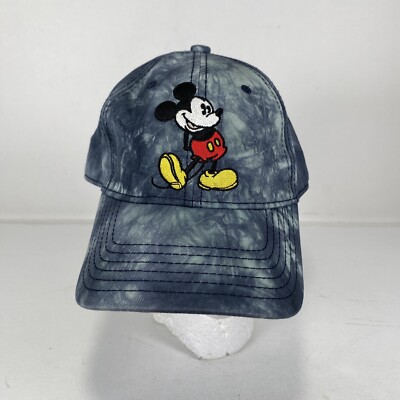 VINTAGE Walt Disney World Hat Cap Strap Back Mickey Mouse Tie Dye Cotton Adult-image