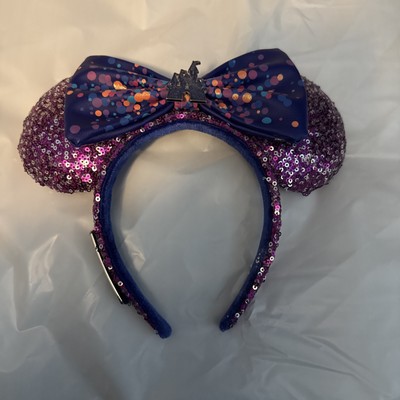 Disney Parks Disneyland Loungefly Castle Purple Sequin Ears Headband-image
