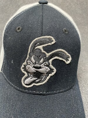 Vtg Walt Disney World 3D Embroidered One Fit Goofy Cap Black & Gray Outline-image