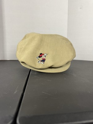 Vintage Walt Disney World Golf Hat Newsboy Cap Embroidered Mickey Pro Collection-image
