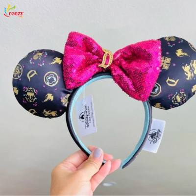 Disney Parks Sleeping Beauty Pink Sequined Bow Minnie Mouse Ears Headband❤️-image