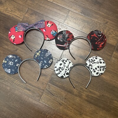 Set Of 4 Double Sided Disney Ears Headband Handmade WDW Star Wars Marvel-image