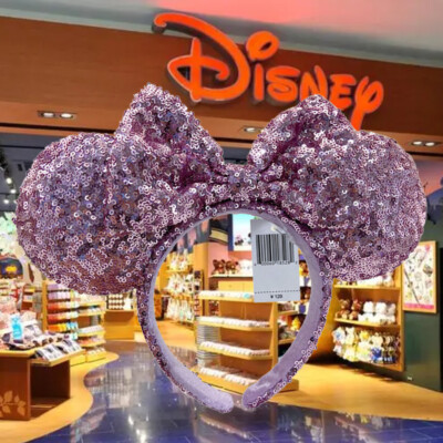 Disney’ Parks Anniversary Collection Pink Sequins Bow Minnie Mouse Ears Headband-image